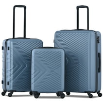 Travelhouse 3 Piece Hardshell Luggage Set Hardside Lightweight Suitcase with TSA Lock Spinner Wheels 20in24in28in.(Blue)