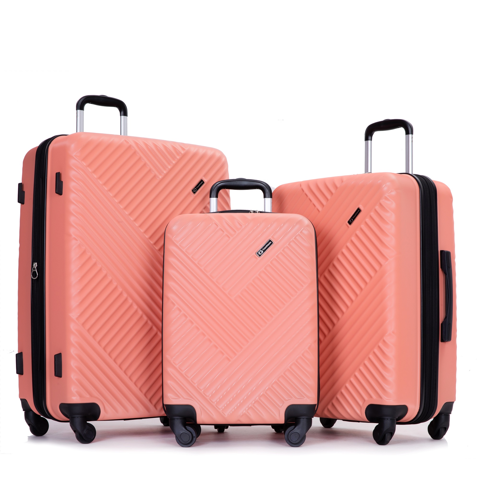 ABQ Boundless Spinner 3pc Hardside Luggage Set Pink & Green Camouflage