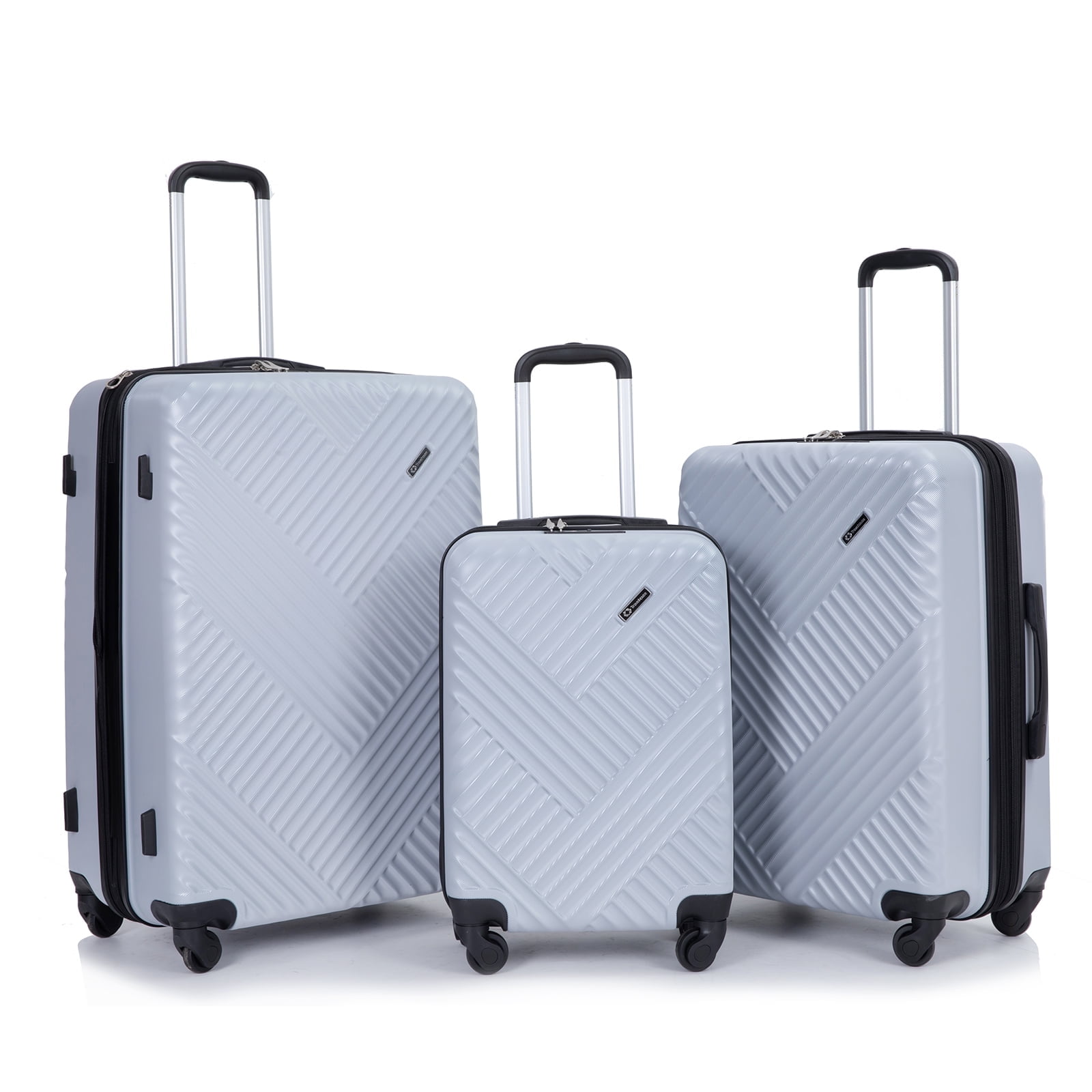 Travelhouse 3 Piece Hardside Luggage Set Hardshell Expandable Lightweight Suitcase with TSA Lock Spinner Wheels 20in24in28in.(Silver) - Walmart.com