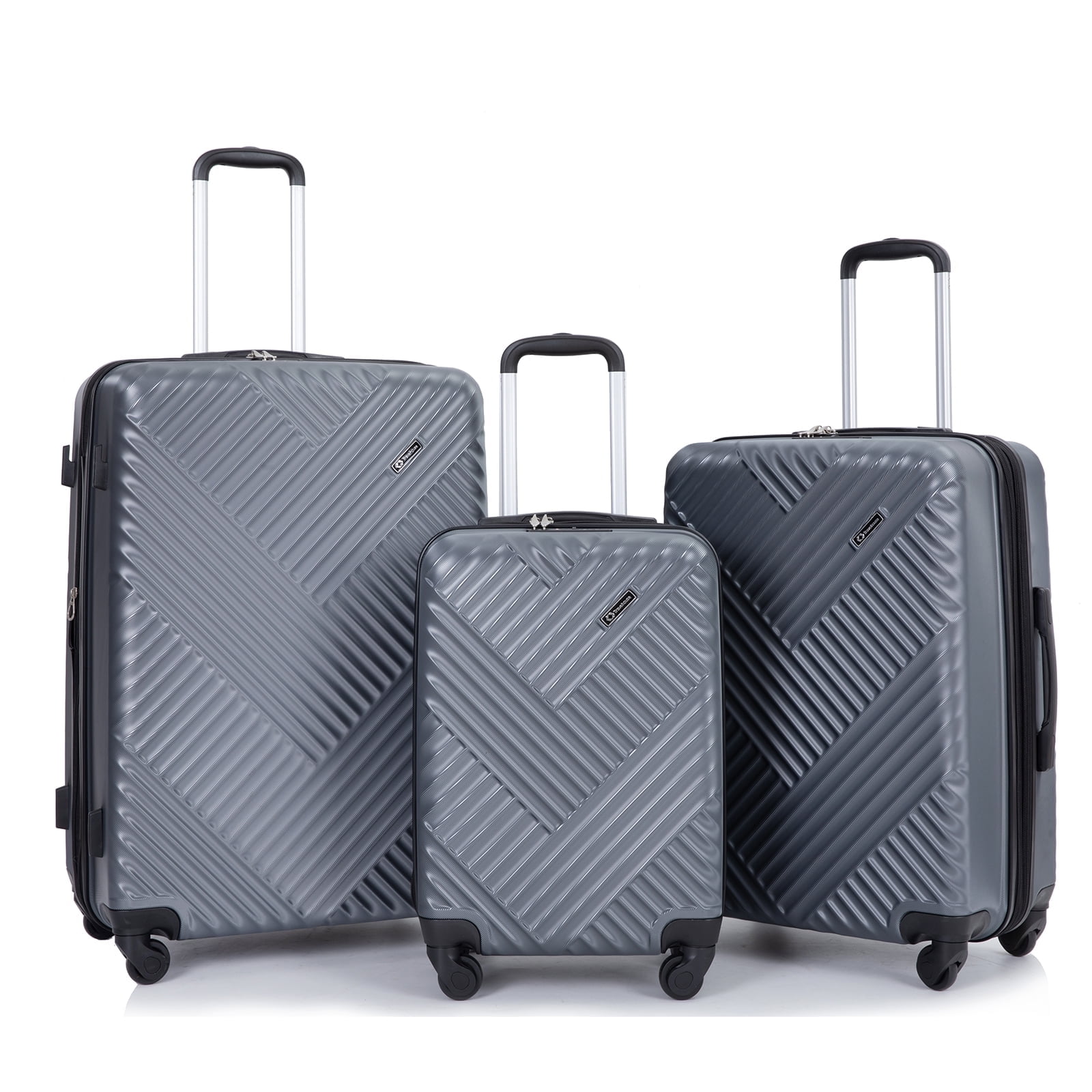 Travelhouse 3 Piece Hardside Luggage Set Hardshell Expandable Lightweight Suitcase with TSA Lock Spinner Wheels 20in24in28in.(Grey) - Walmart.com