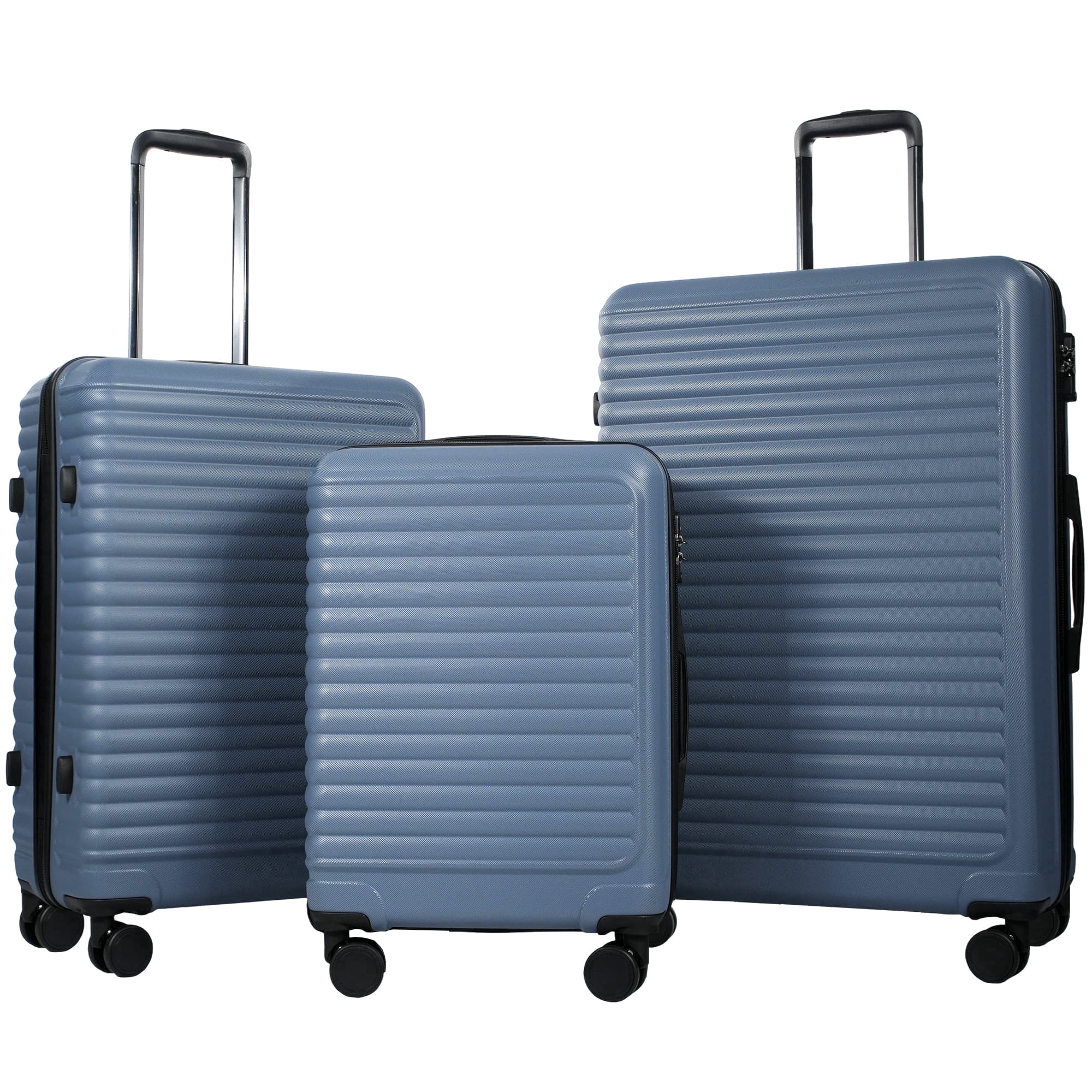 Travelhouse 3 Piece Hardside Luggage Set Hardshell Lightweight Suitcase with TSA Lock Spinner Wheels 20in24in28in.(Blue)