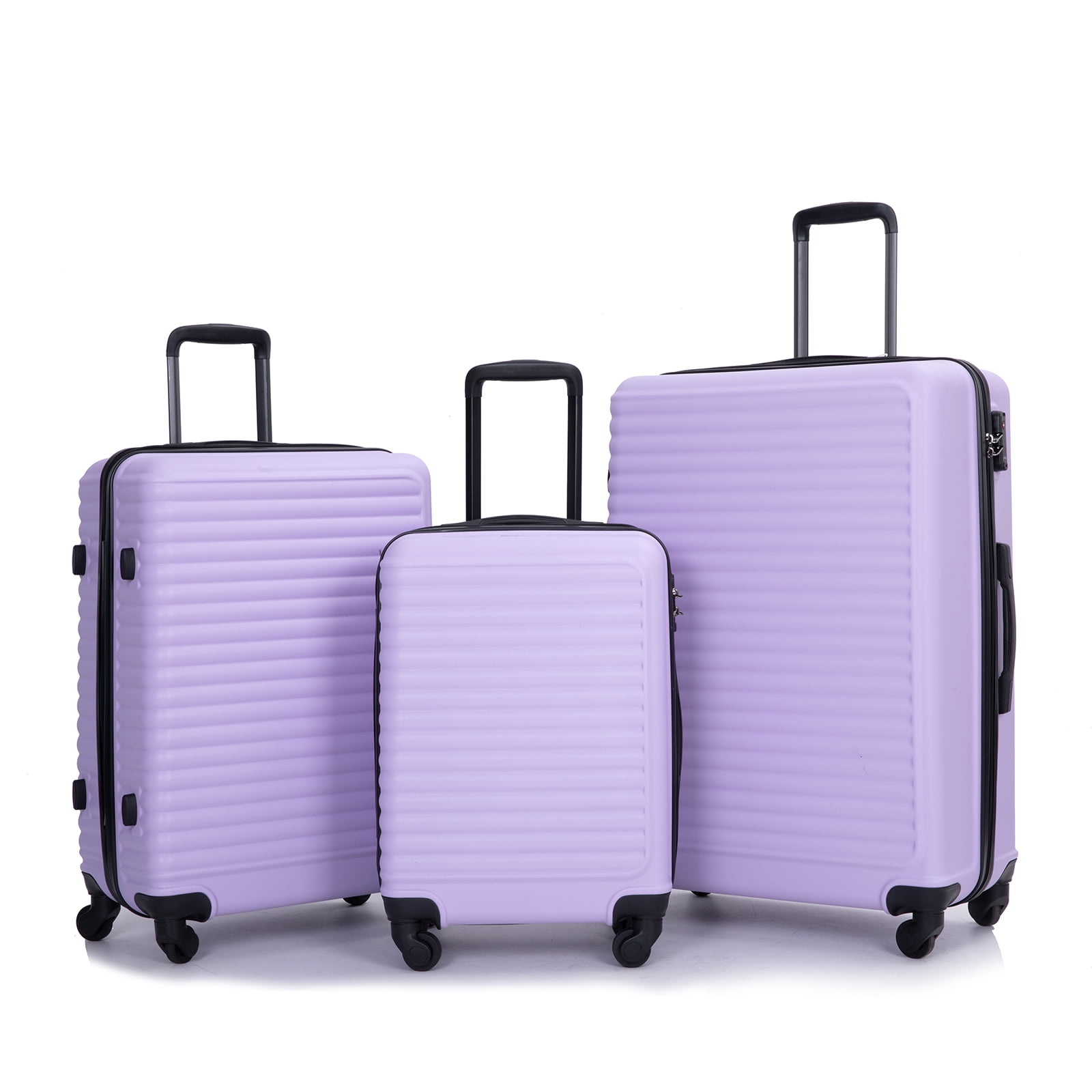 Travelhouse 3 Piece Hardside Luggage Set Hardshell Lightweight Suitcase with TSA Lock Spinner Wheels 20in24in28in.(Light Purple) - image 1 of 8