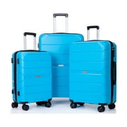 Travelhouse 3 Piece Hardside Luggage Set Hardshell Lightweight Suitcase with TSA Lock Spinner Wheels 20in24in28in.(Sky Blue)