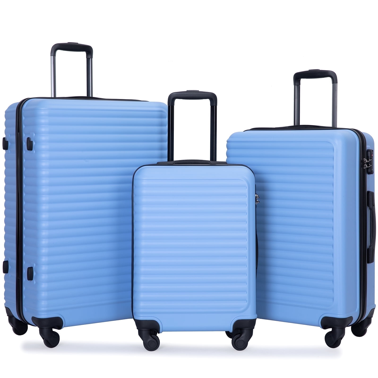 Premium Navy Blue Hardshell Luggage Set - 3 Piece Spinner Suitcase