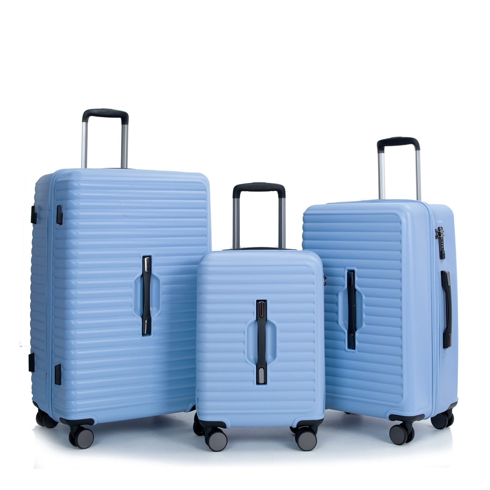 Travelhouse 3 Piece Hardside Luggage Set Hardshell Lightweight Suitcase ...