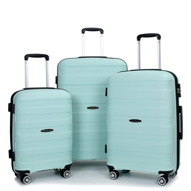 Travelhouse 3piece Lightweight, Durable Hardside Luggage Set with Spinner Wheels and TSA Lock