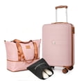 thumbnail image 1 of Travelhouse 3-Piece Hardside Spinner Carry on Luggage Set with TSA Lock and Travel Bag,Pink, 1 of 8
