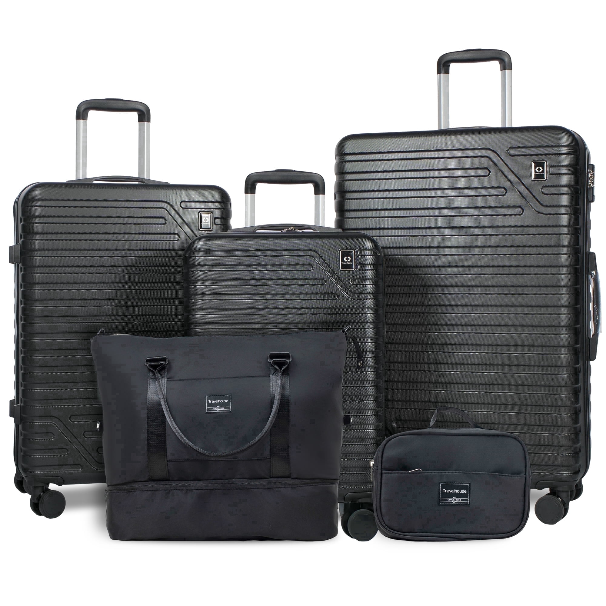 Travelhouse 5 Piece Hardside Luggage Set Hardshell Expandable