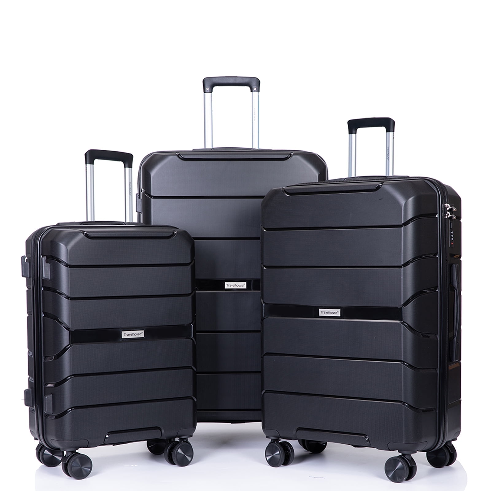 Travelhouse 3 Piece Hardshell Lightweight Luggage Set with TSA Lock