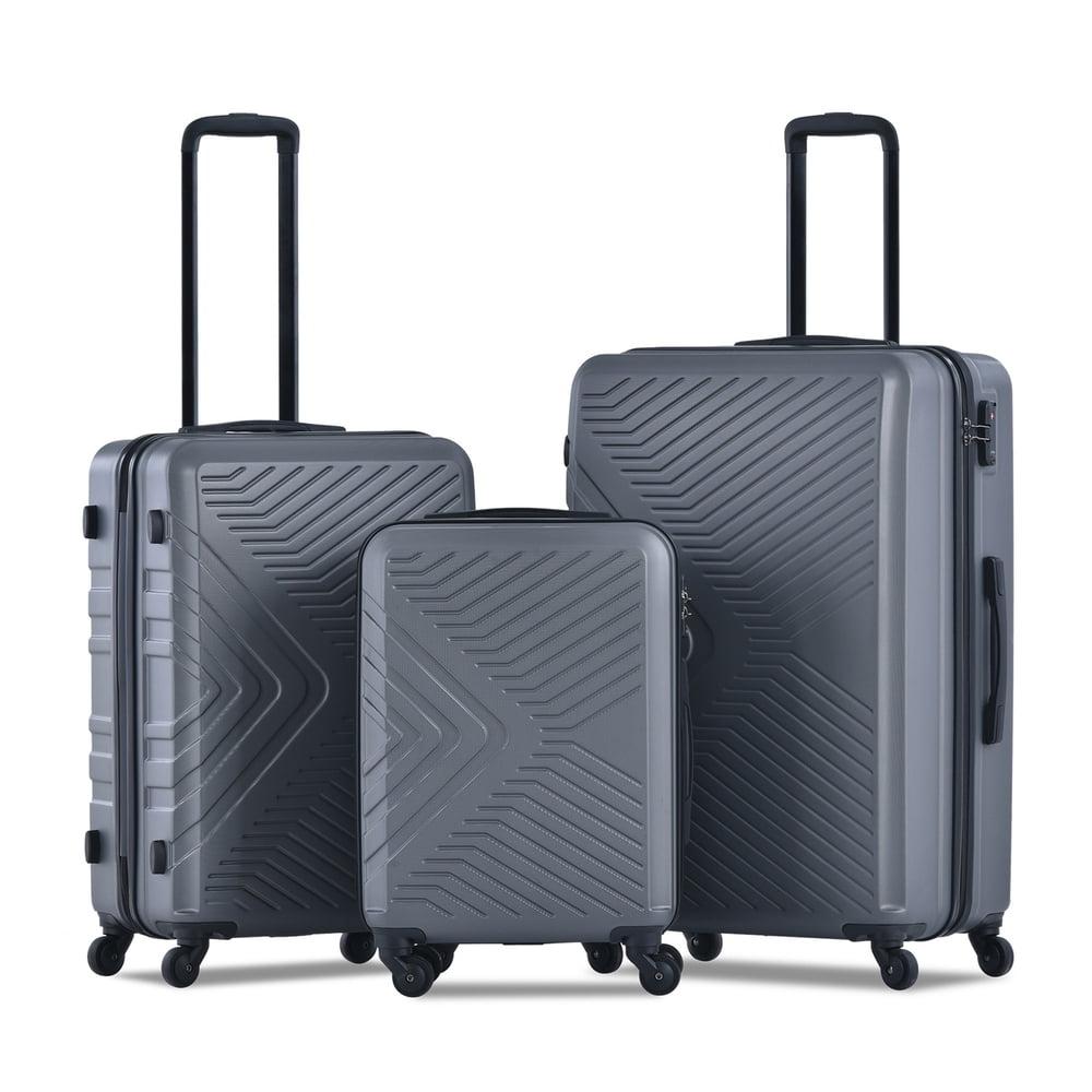 Travelhouse Luggage Sets, Hardshell Suitcase Set Lightweight 3piece with  Spinner Wheels,TSA Lock PP Carry on Luggage 20in/24in/28in For Unisex(Navy)