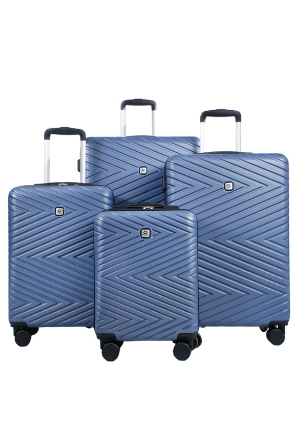4 Piece Hardshell Luggage Set Hardside Lightweight Suitcase with TSA Lock Spinner Wheels.(Blue)
