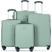 Travelhouse 4 Piece Hardshell Luggage Set Hardside Lightweight Suitcase with TSA Lock Spinner Wheels.(Green)