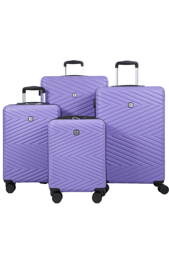 4 Piece Hardshell Luggage Set Hardside Lightweight Suitcase with TSA Lock Spinner Wheels.(Light Purple)