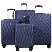 Travelhouse 4 Piece Hardshell Luggage Set Hardside Lightweight Suitcase with TSA Lock Spinner Wheels.Navy blue