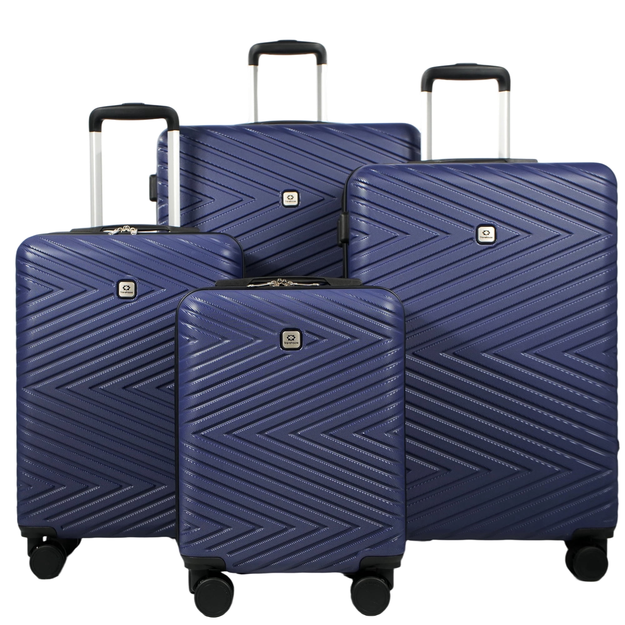 Travelhouse 4 Piece Hardshell Luggage Set Hardside Lightweight Suitcase with TSA Lock Spinner Wheels.(Navy blue)