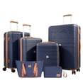 thumbnail image 1 of Travelhouse 6 Piece Hardshell Luggage Set Hardside Lightweight Suitcase with TSA Lock Spinner Wheels.(Blue), 1 of 8