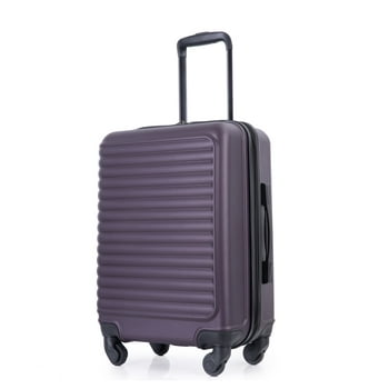 Travelhouse Hardshell Carry On Luggage 20" Lightweight Hardside Suitcase With Silent Spinner Wheels.(Purple)