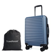 Travelhouse 20 Underseat Hard-Sided Carry-On Luggage, Spinner Wheels, ABS,Blue