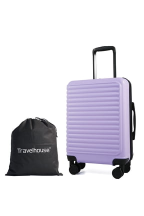 20" Underseat Hard-Sided Carry-On Luggage, Spinner Wheels, ABS,Light Purple