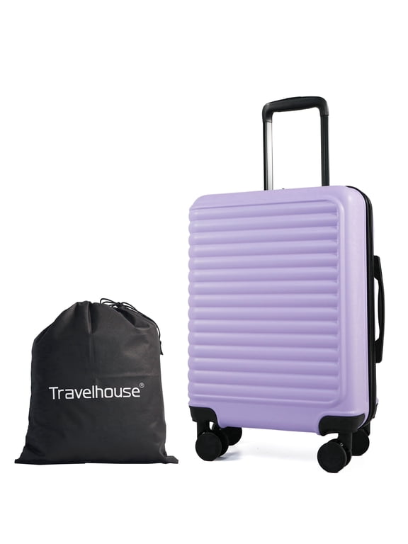 20" Underseat Hard-Sided Carry-On Luggage, Spinner Wheels, ABS,Light Purple
