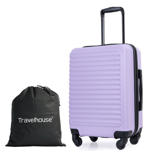 Travelhouse Hardshell Carry on Luggage 20" Lightweight Hardside Suitcase with Spinner Wheels.(Light Purple)