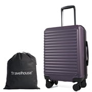 Travelhouse 20" Underseat Hard-Sided Carry-On Luggage, Spinner Wheels, ABS,Purple