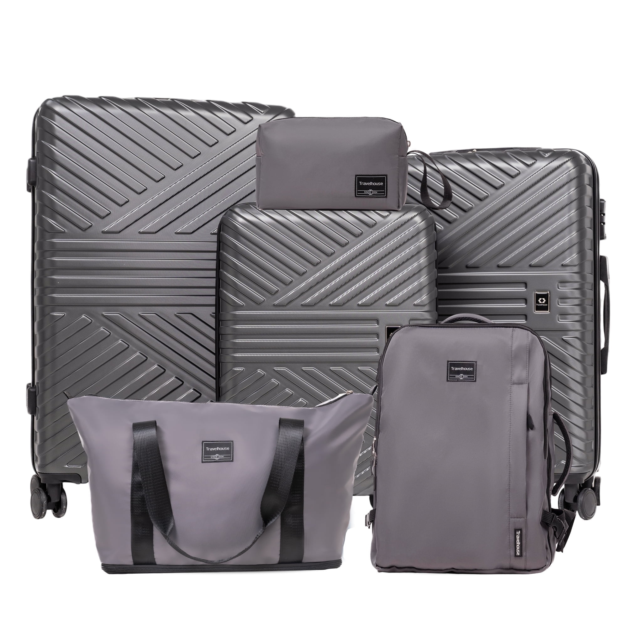 Travelhouse Hardside Luggage 3 Piece Set Hardshell Lightweight PP