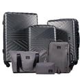 thumbnail image 1 of Travelhouse 6 Piece Hardshell Luggage Set Lightweight Suitcase with TSA Lock and Spinner Wheels with Backpack, Duffel Bag ,Packing Cubes, Gray, 1 of 12