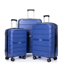 Travelhouse Hardside Luggage 3 Piece Set Hardshell Lightweight Suitcase with TSA Lock Spinner Wheels 20in24in28in.(Navy Blue)