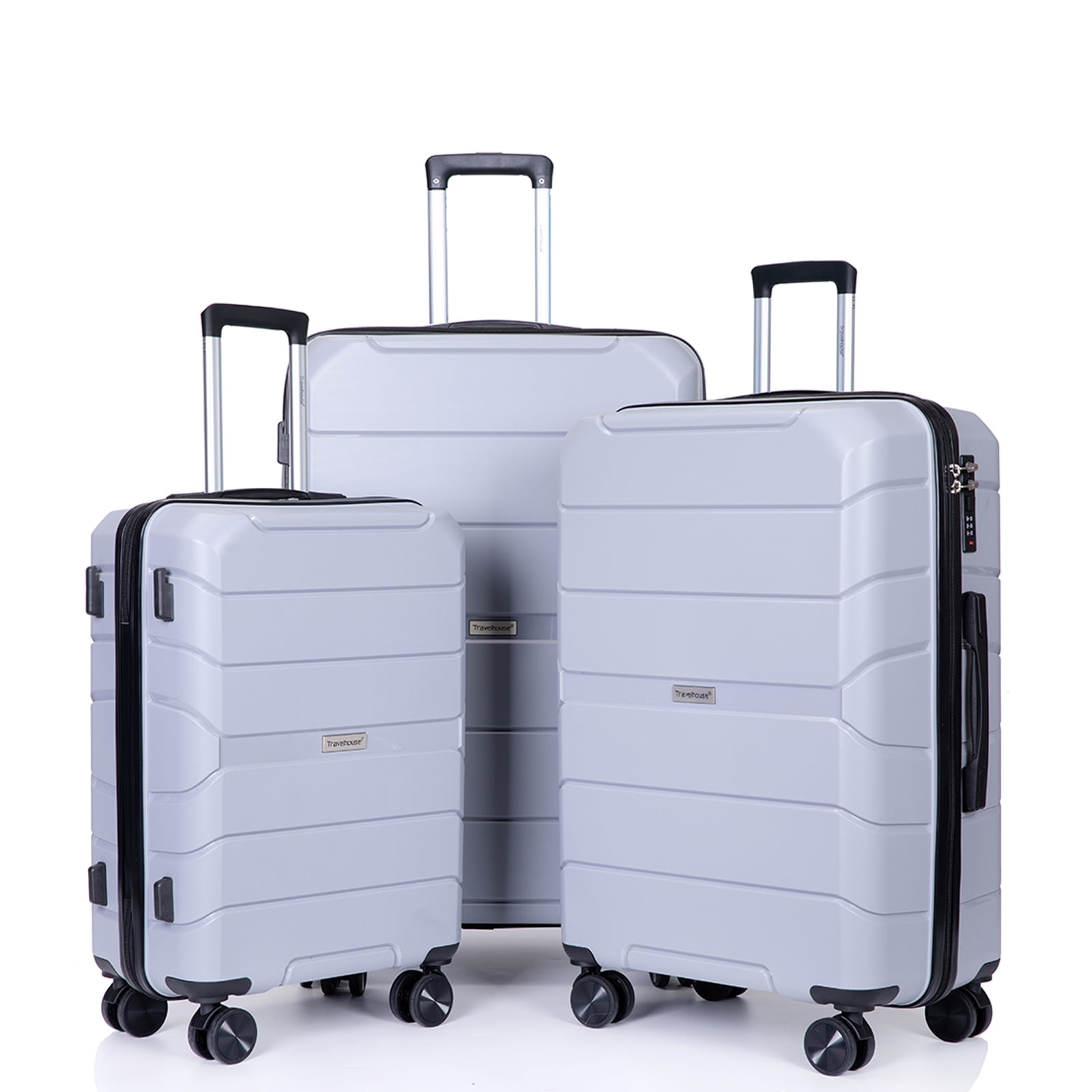 Travelhouse 3 Piece Hardshell Luggage Set with TSA Lock and Spinner