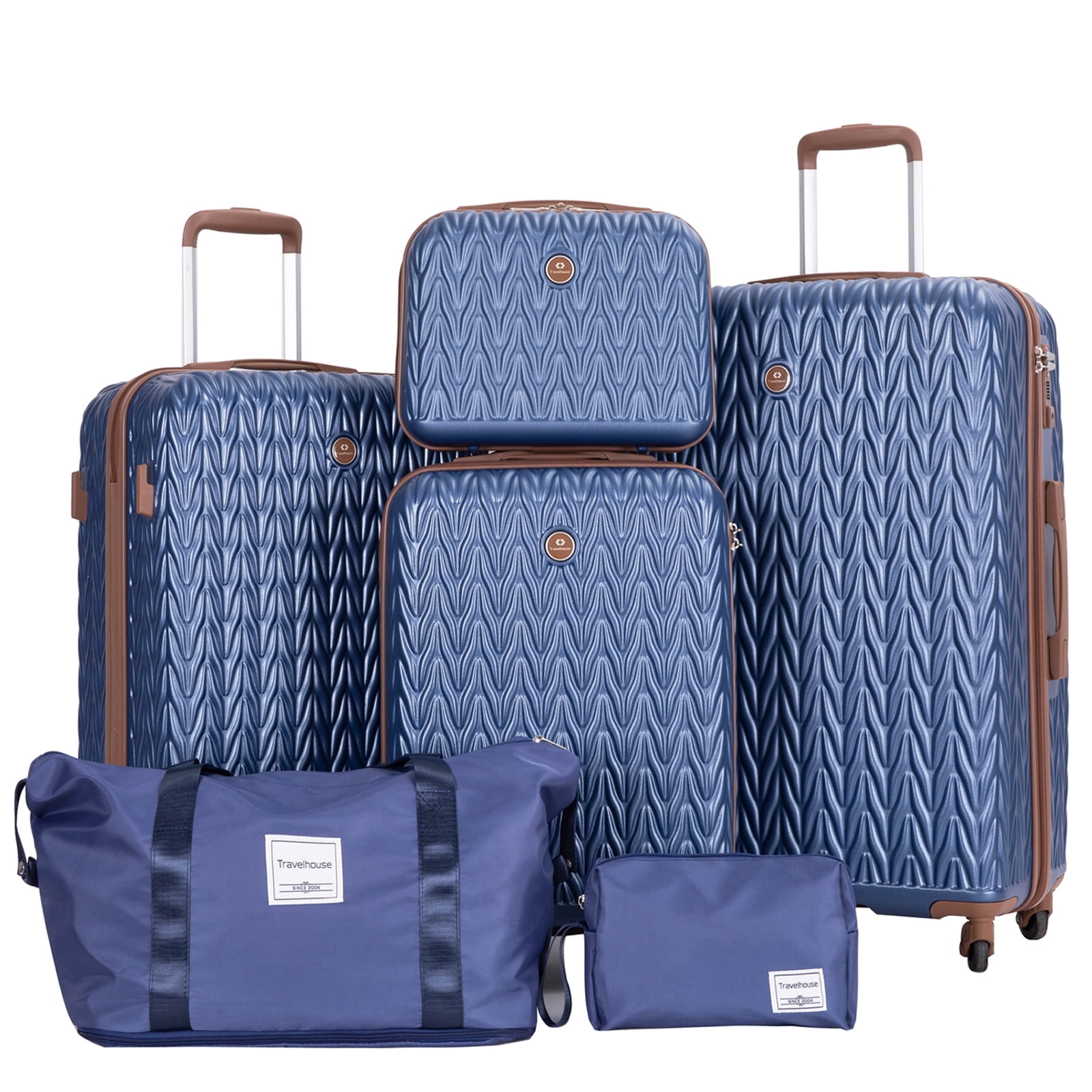 Travelhouse Luggage Set 3 Piece Hardside Suitcase TSA Lock Spinner Wheels 6 PCS Hardshell Luggage with Duffel Bag.(Blue) - Walmart.com