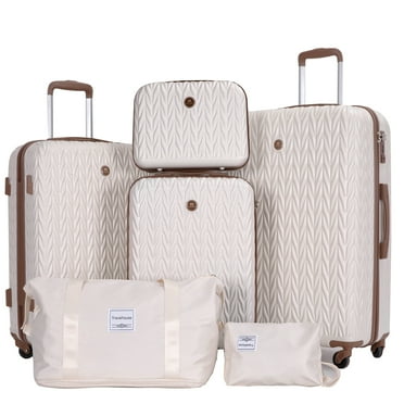 Travelhouse Luggage Set 3 Piece Hardside Suitcase TSA Lock Spinner Wheels Hardshell Luggage with Duffel Bag.(White)