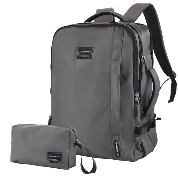 Travelhouse Travel Backpack for Men & Women Hiking Outdoor Carry On with Packing Cubes(Gray)