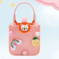 thumbnail image 1 of Traveling Bag Small Fur Ball Nylon Shopping Bag Cute Fashion Cartoon Doll Felt Tote Bag Women Handbag Candy Bag Storage Basket PINK, 1 of 8
