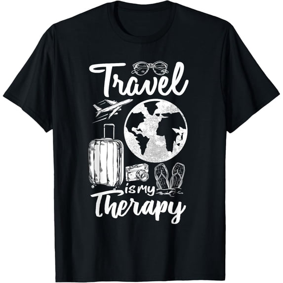 Traveling Camping Trip World Traveler Travel Is My Therapy T-Shirt