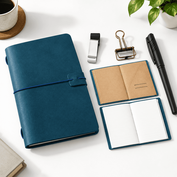 Notebook Refiil Traveling Refillable Leather Journal Notebook Blue A5 Size - Walmart.com