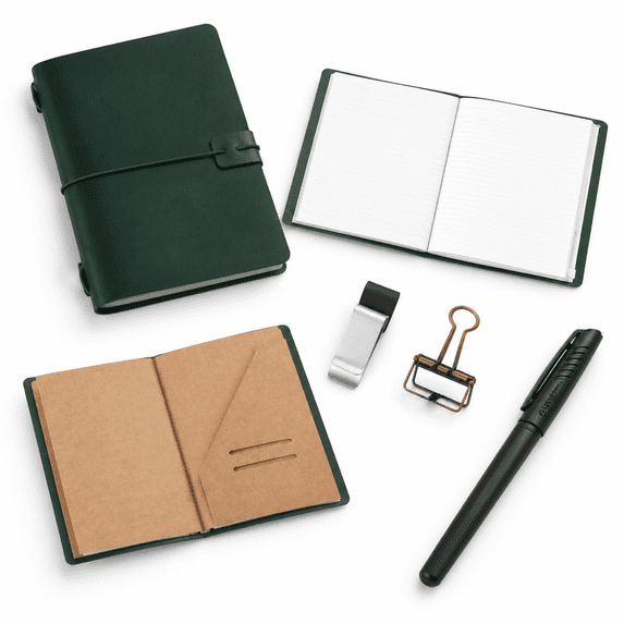 Notebook Refiil Traveling Refillable Leather Journal Notebook Green A5 Size - Walmart.com
