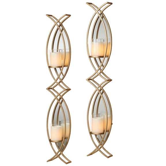 Travelle Wall Candleholder Gold Pair