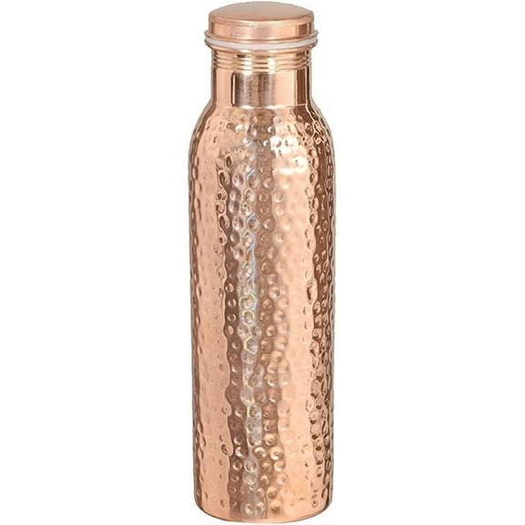Traveller's 100 % Pure Copper Hammered Water Bottle,Joint Free-Ayurveda Health Benefits