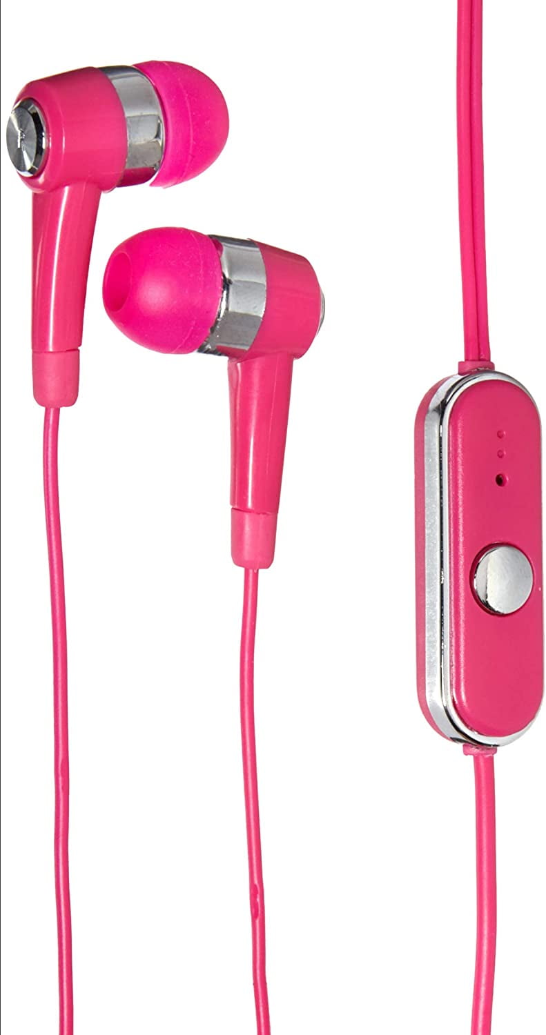 Pink Travelocity Universal Stereo Handsfree Earbuds (Available in