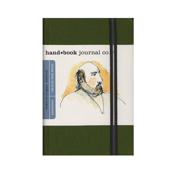Travelogue Drawing Journals 3 1/2 in. x 5 1/2 in., portrait, cadmium green (pack of 2)