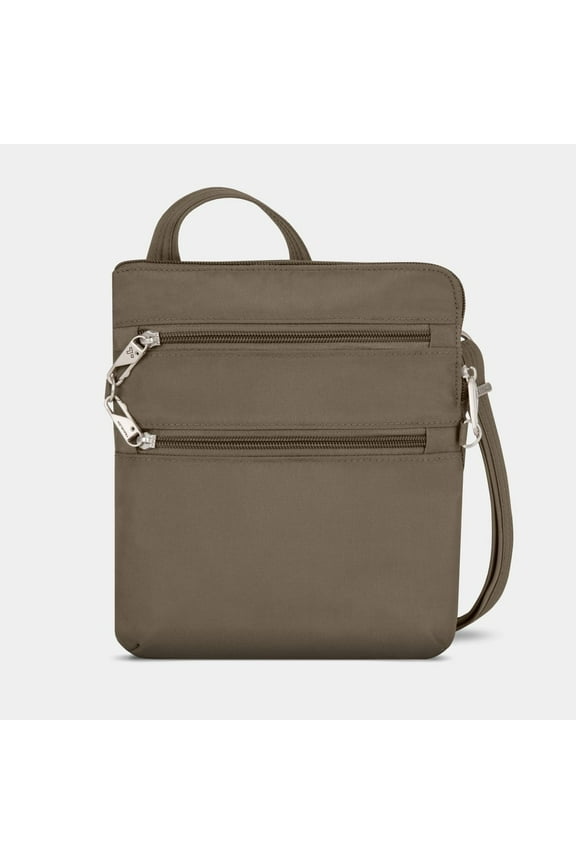 Anti-Theft Classic Slim Double Zip Crossbody Nutmeg - 43116-761 ONE SIZE NUTMEG