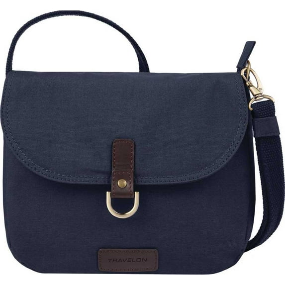 Travelon Anti-Theft Courier Saddle Crossbody Cross Body Bag, Navy, One Size