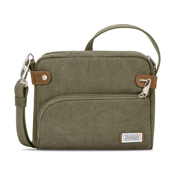 Travelon Anti-Theft Heritage Small Crossbody Bag Cross Body, Sage, One Size