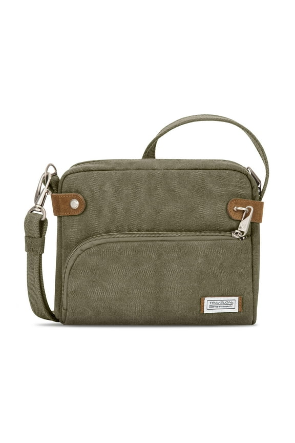 Anti-Theft Heritage Small Crossbody Bag Cross Body, Sage, One Size