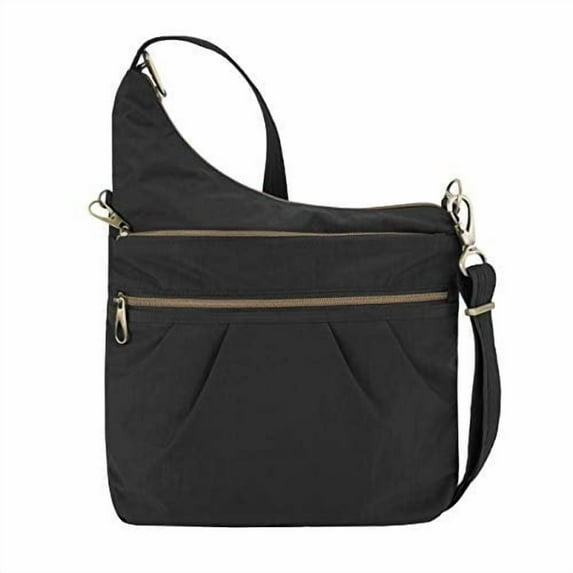 Travelon: Anti-Theft Signature 3 Compartment Nylon Crossbody Bag - Black