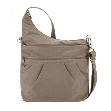 Travelon Anti-theft Signature 3 Compartment Cross Body Bag, Sable