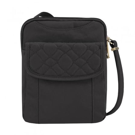 Travelon Anti-theft Signature Quilted Slim Pouch Bag, Black