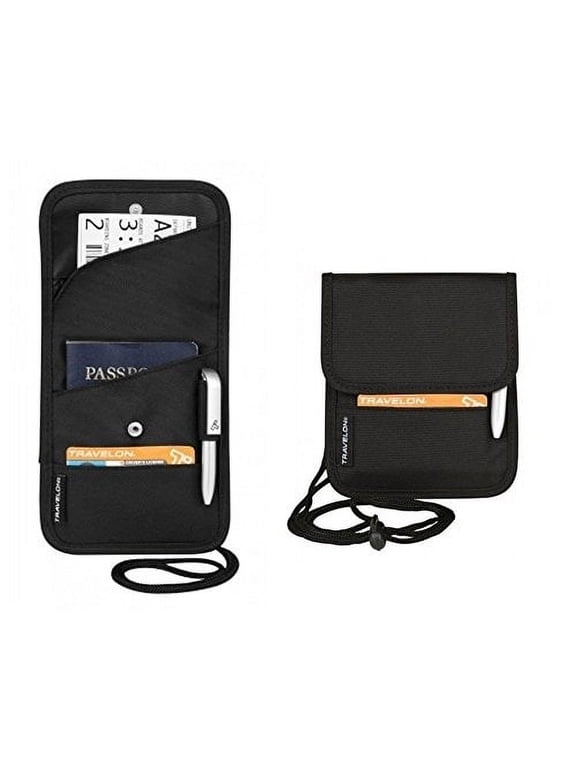 Folding Id and Boarding Pass Holder, Black, One Size