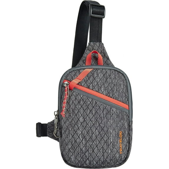 Travelon Greenlander Anti-Theft Compact Sling, Diamond Ash, 5" W x 7.25" H x 1.75" D